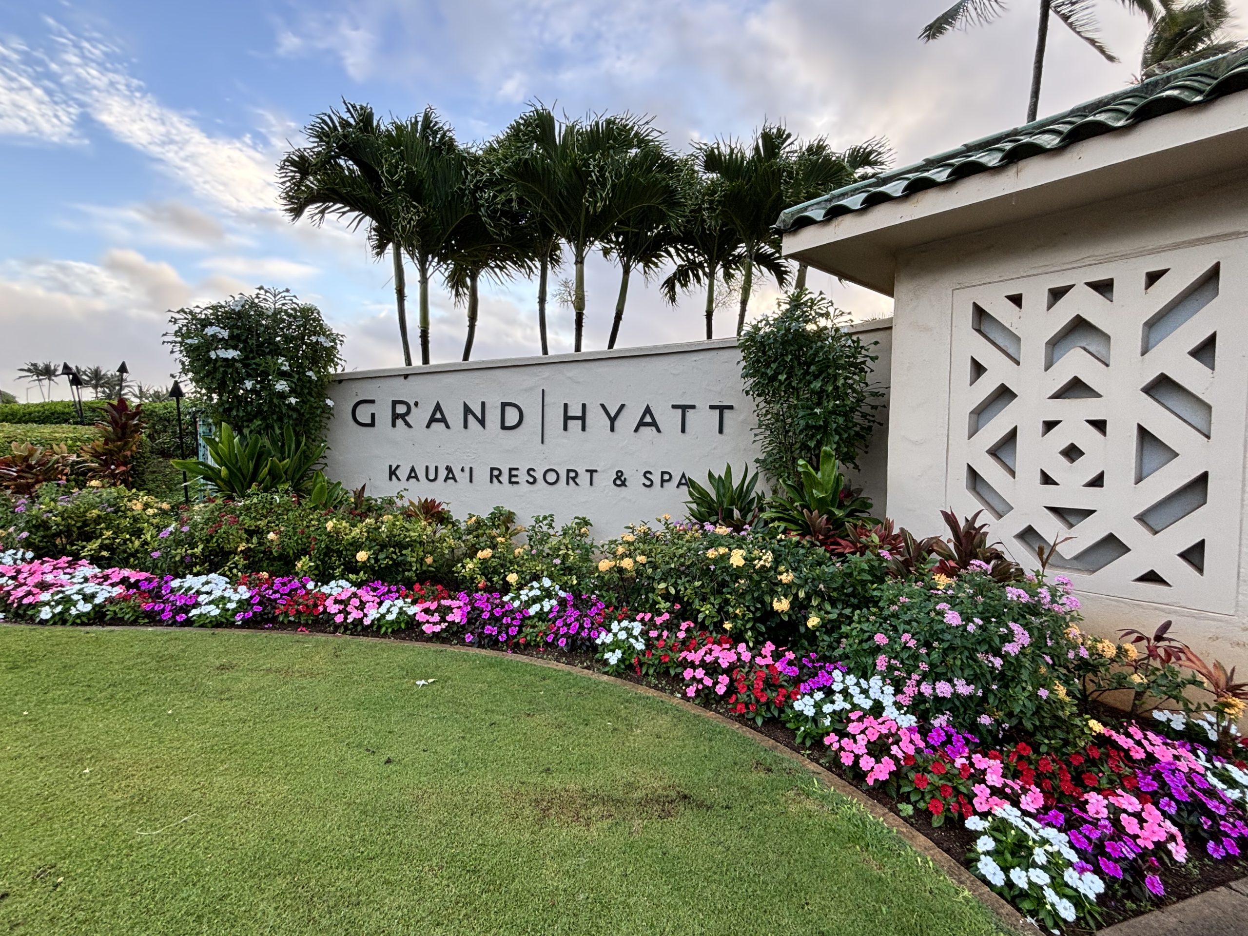 Entrance sign to the Grand Hyatt Kauai Resort and Spa